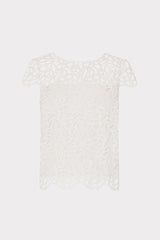 Baby Curled Lace Top - White
