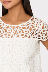 Baby Curled Lace Top - White