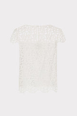 Baby Curled Lace Top - White