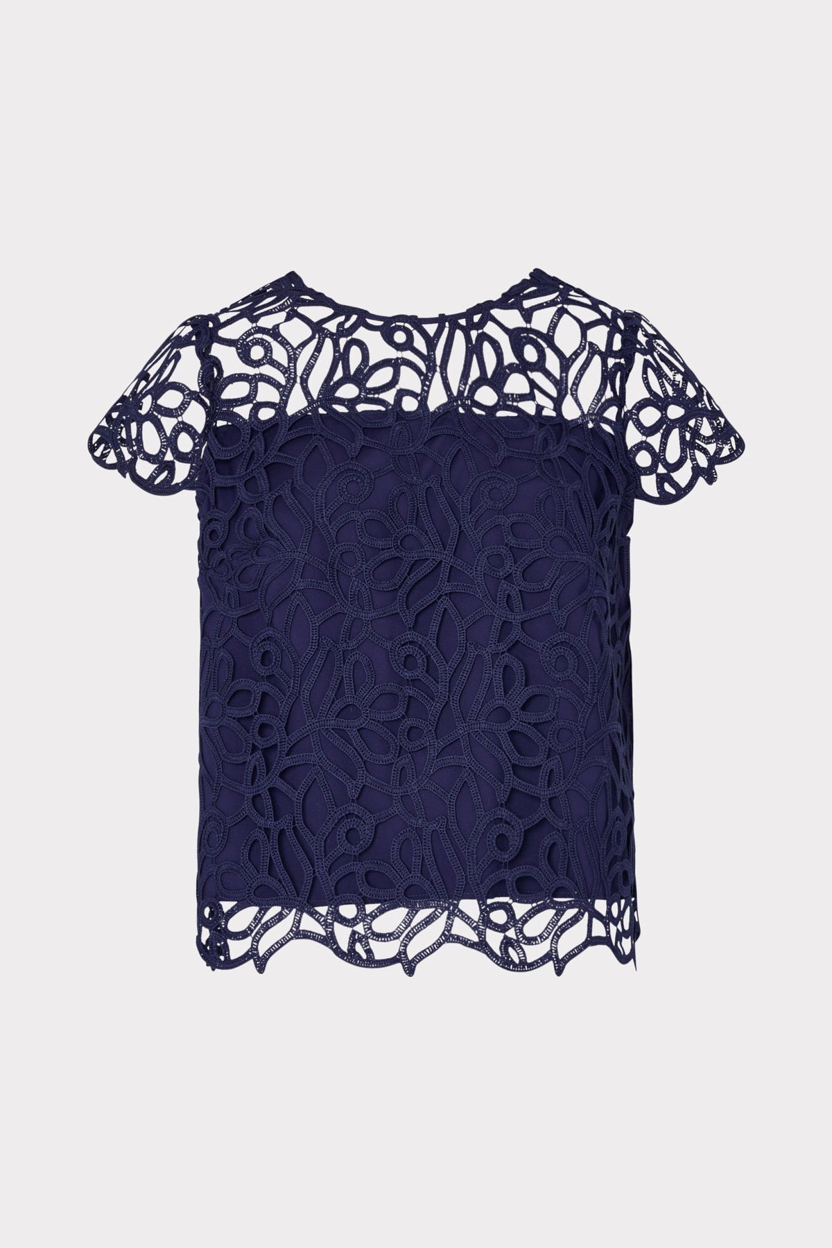 Baby Curled Lace Top - Navy