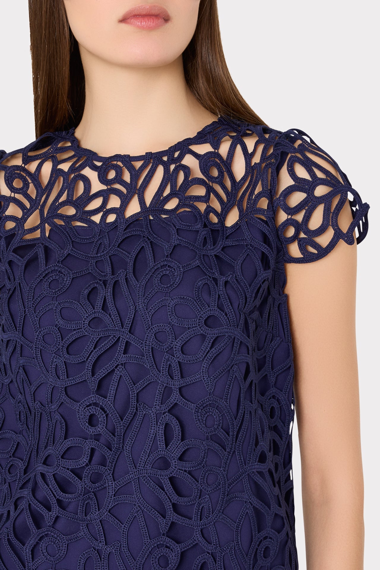 Baby Curled Lace Top - Navy