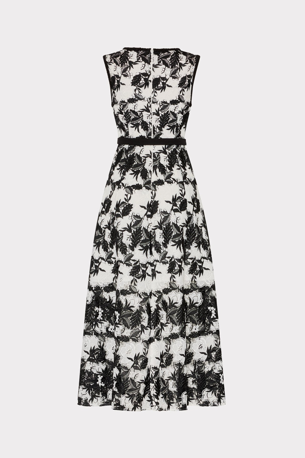Paloma Two Tone Lace Midi Dress - Black/White