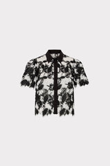 Addison Two Tone Lace Top - Black/White