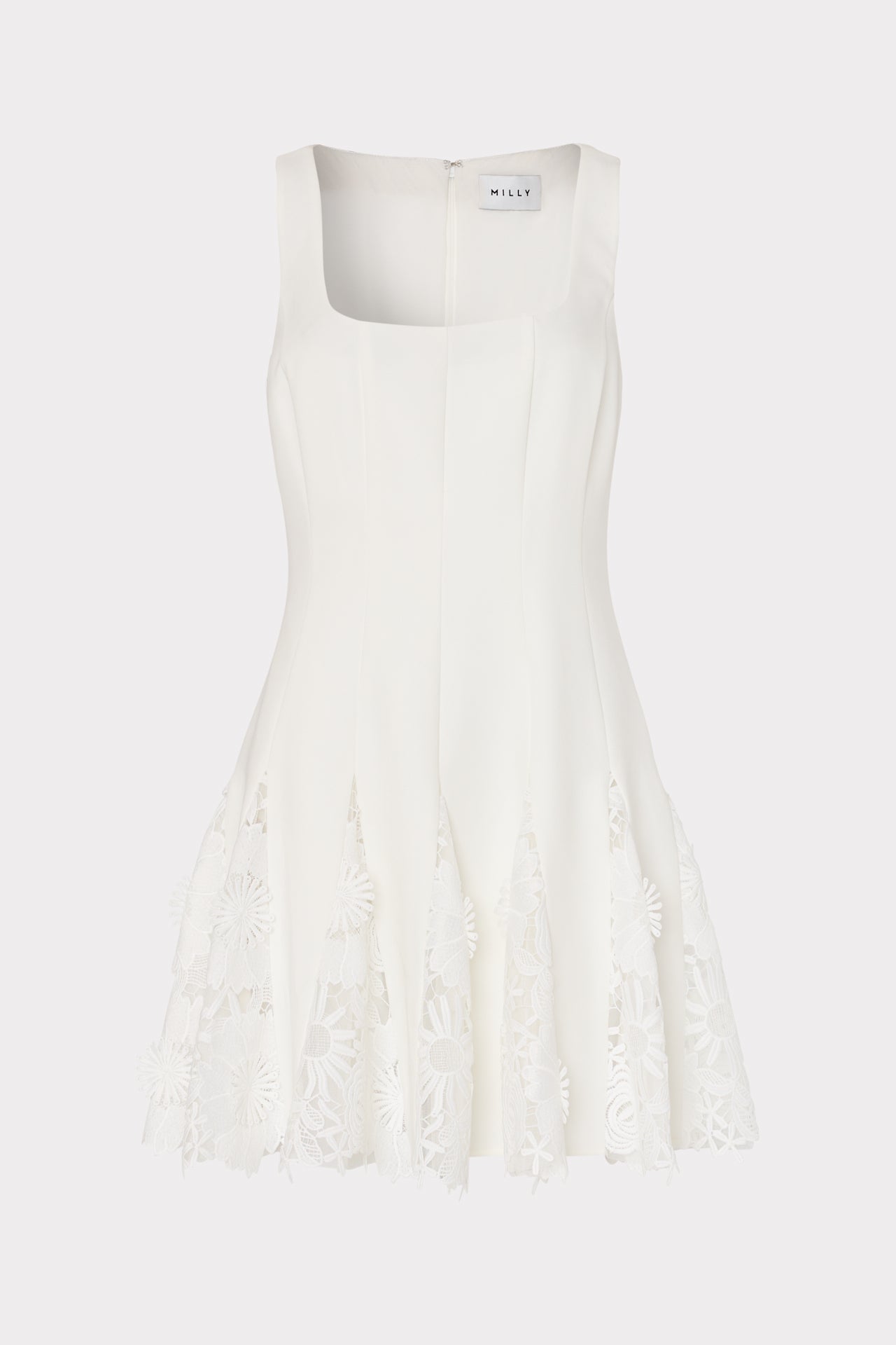 Ariel Cady 3D Lace Combo Dress - Ecru