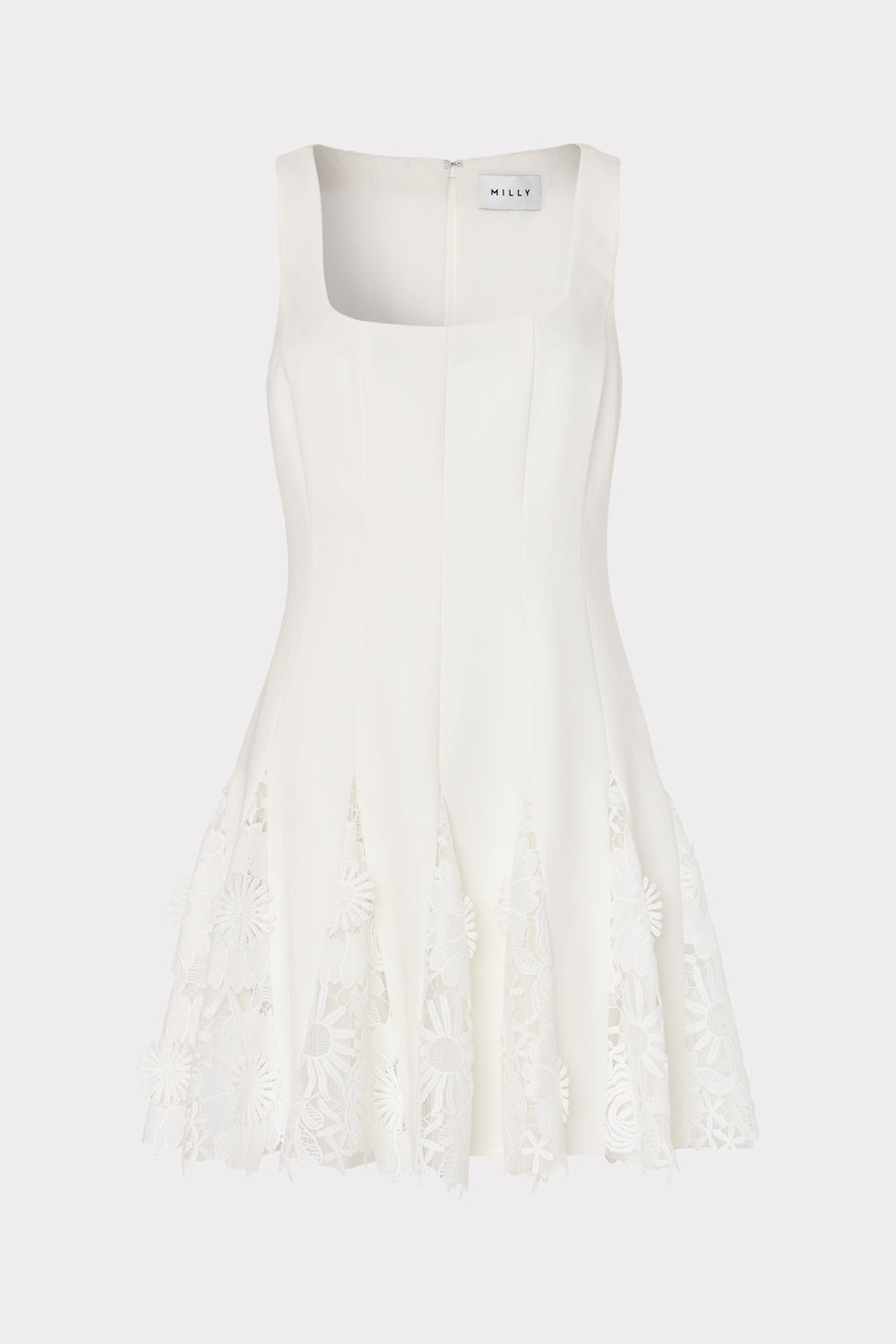 Ariel Cady 3D Lace Combo Dress - Ecru