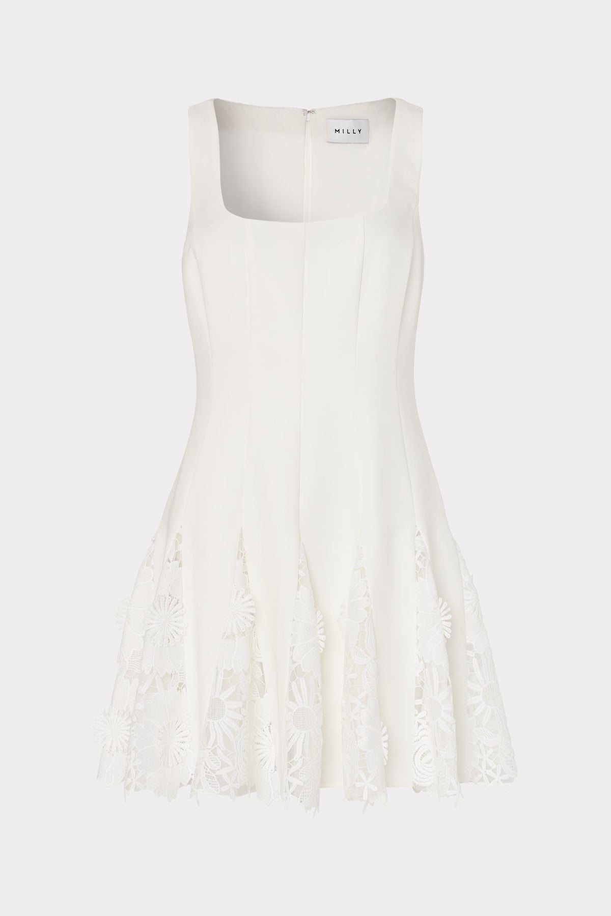 Ariel Cady 3D Lace Combo Dress - Ecru