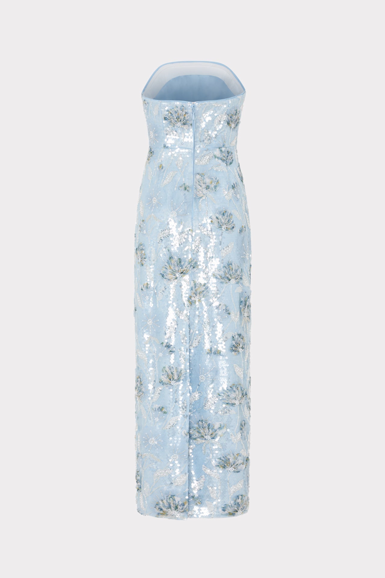 Jasmine Sequins Strapless Dress - Light Blue