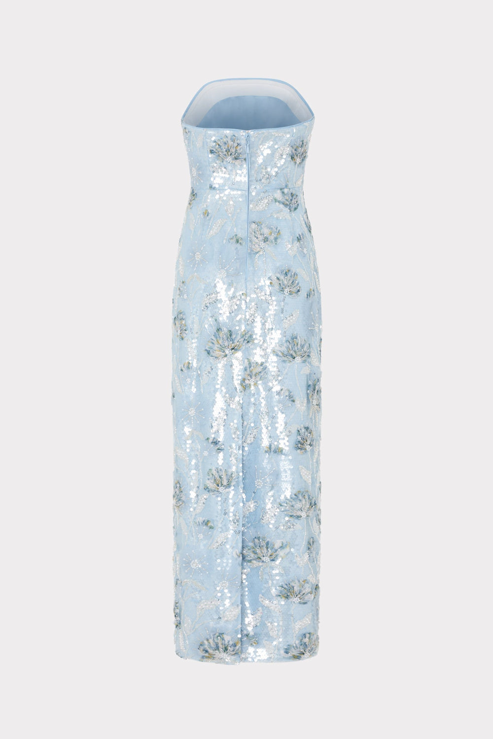 Jasmine Sequins Strapless Dress - Light Blue