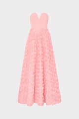 Bell Mesh Rose Gown - Pink