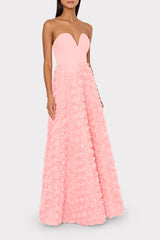 Bell Mesh Rose Gown - Pink
