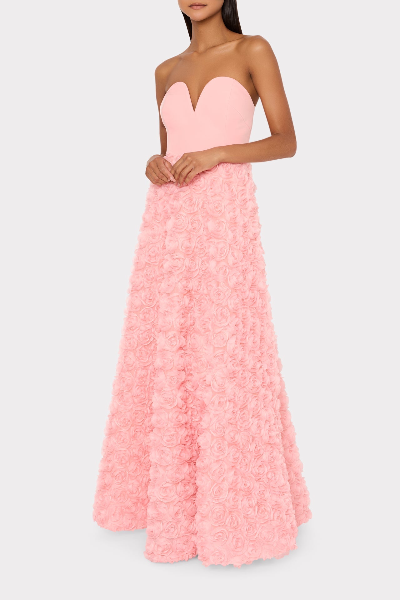 Bell Mesh Rose Gown - Pink