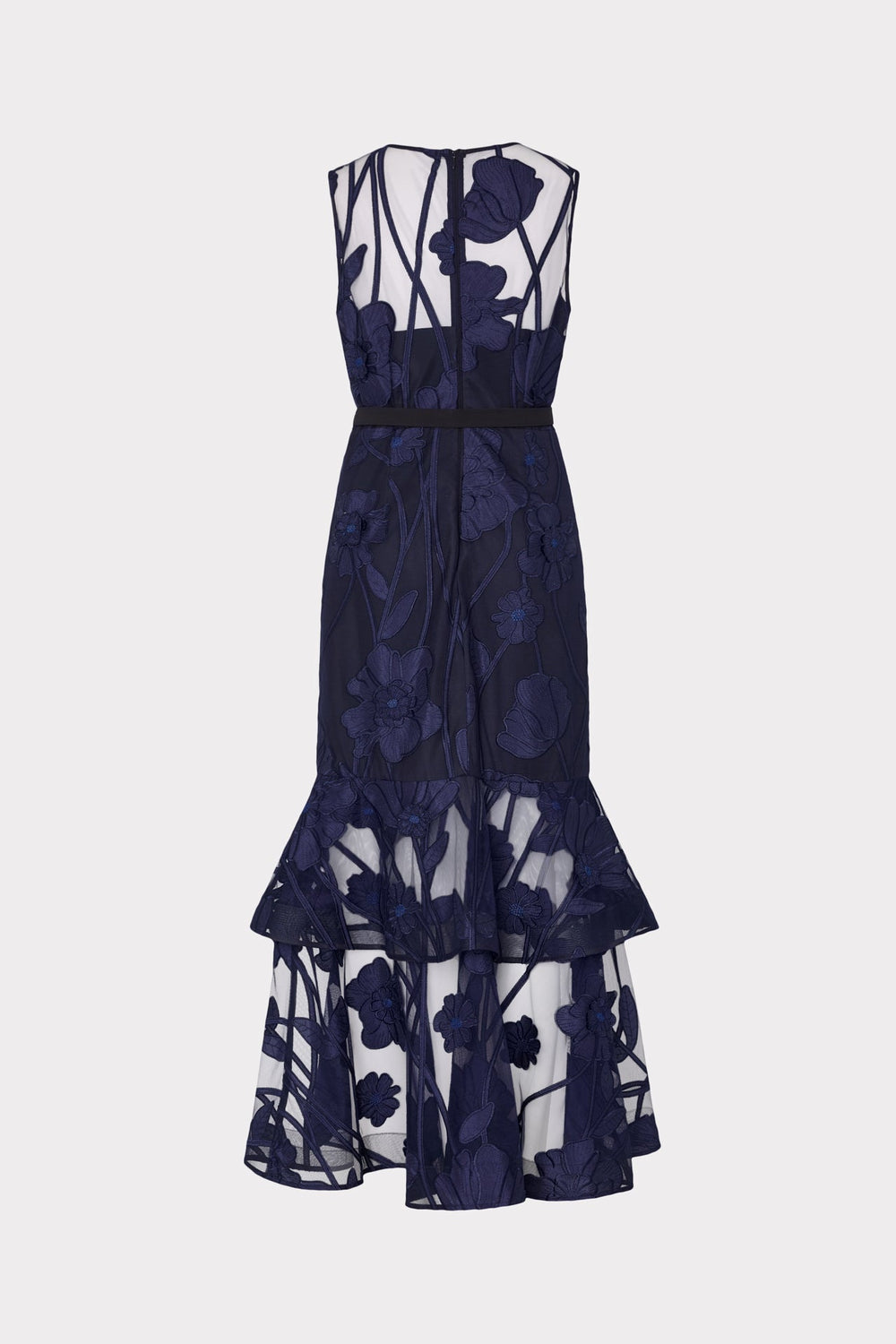 Anna Embroidered Maxi Dress - Black Navy