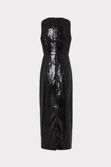 Tiana Floral Sequins Dress - Black Multi