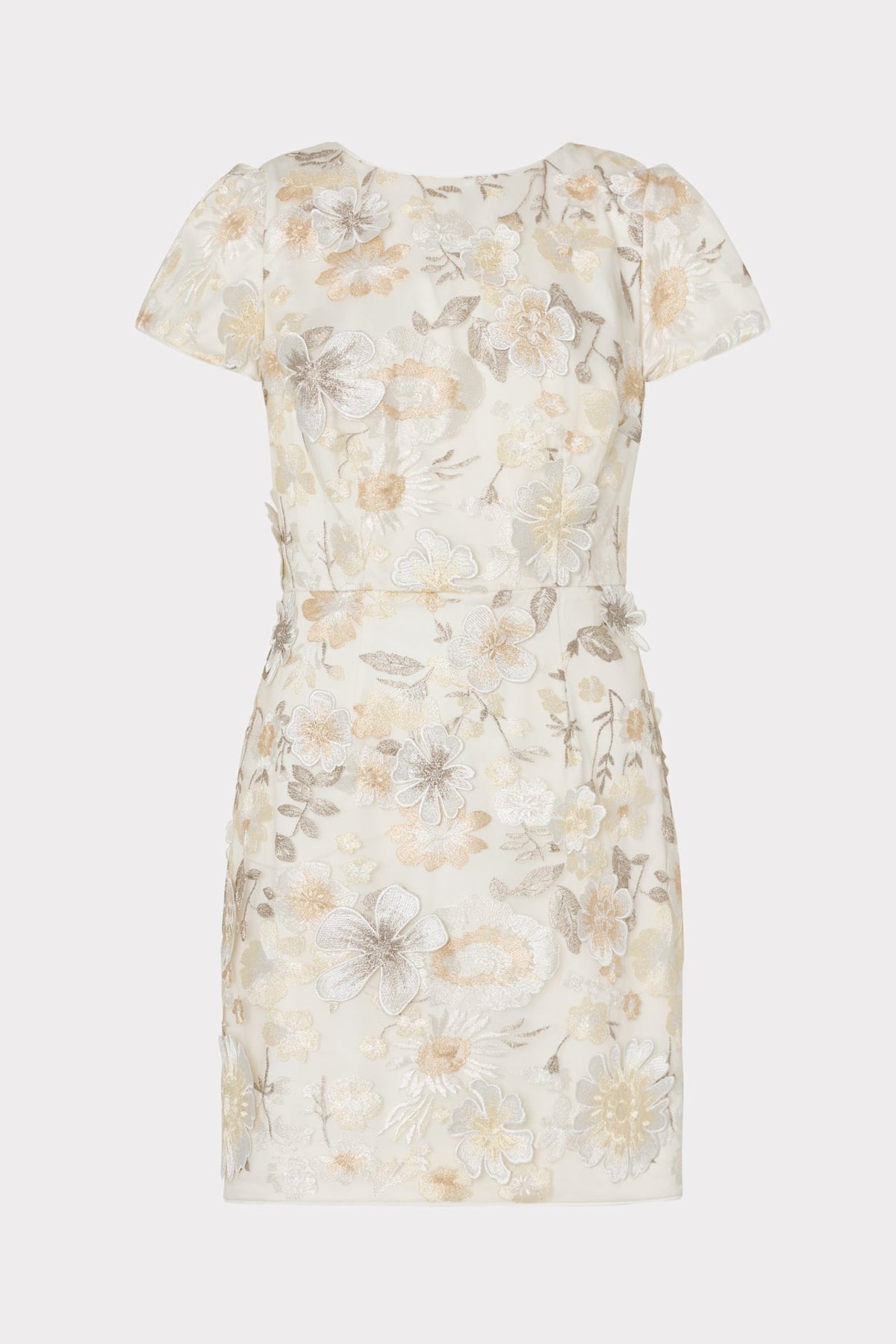 Daisy Floral Embroidery Dress - Silver
