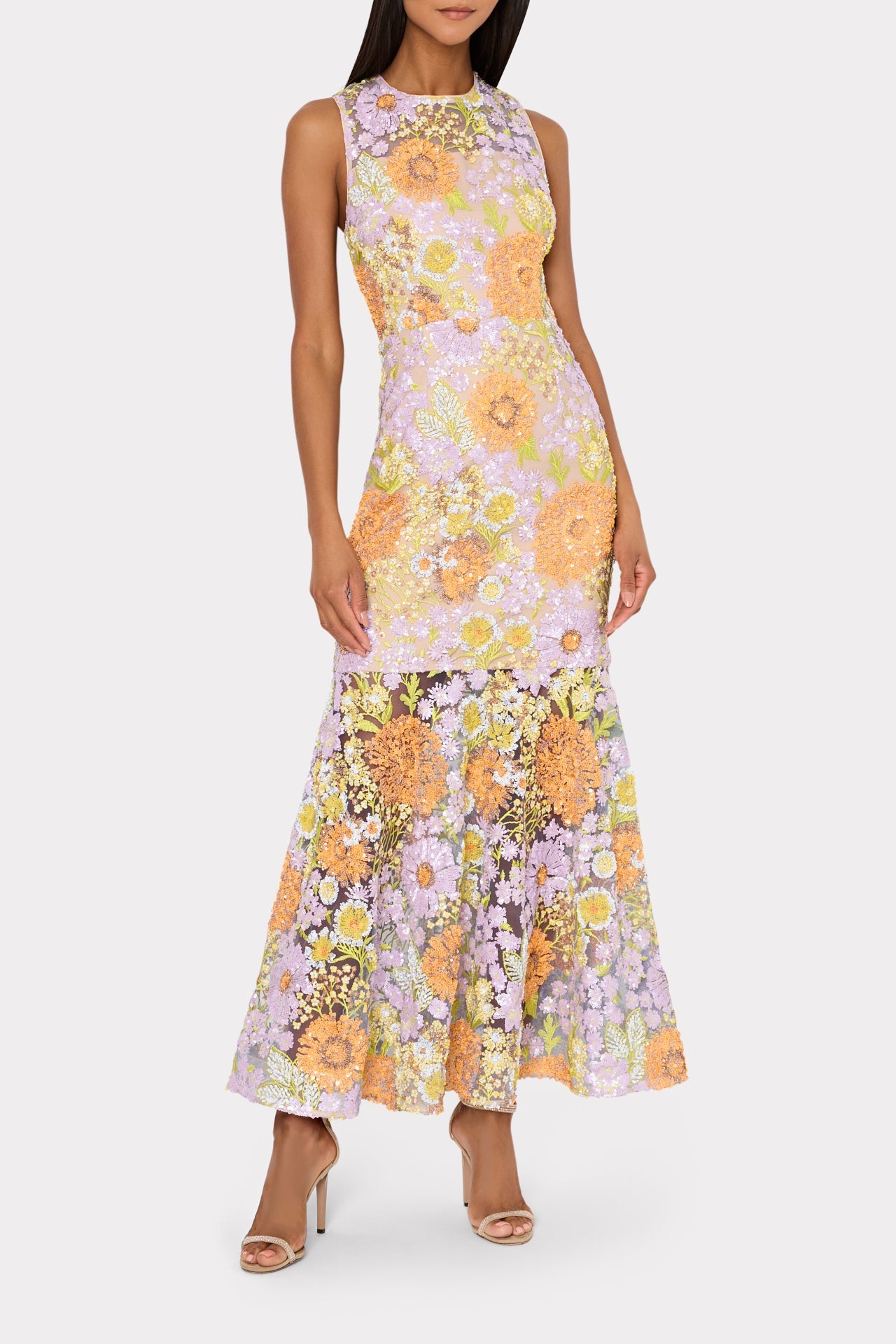 Anna Embroidered Sleeveless Dress - Multi