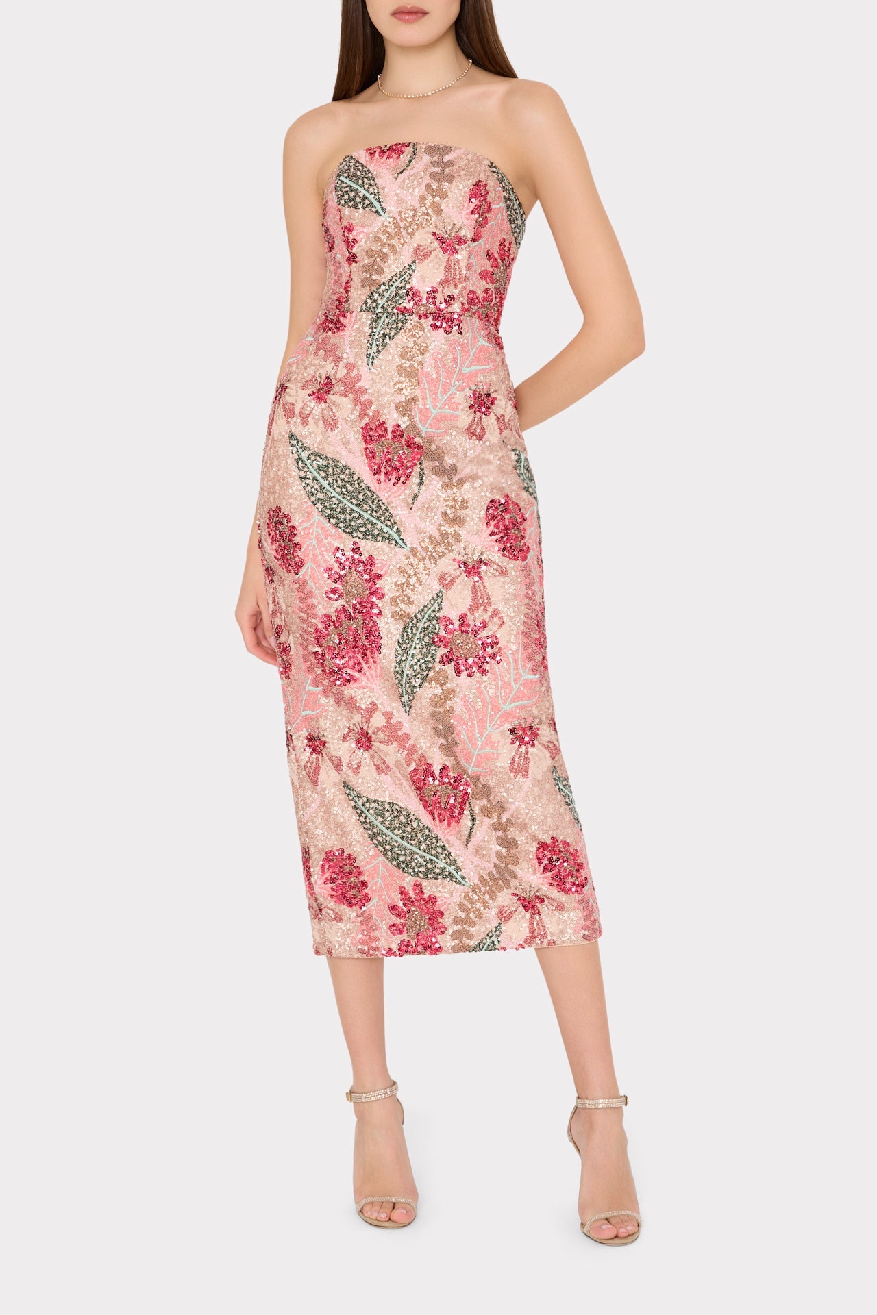 Esmeralda Sequins Strapless Dress - Multi