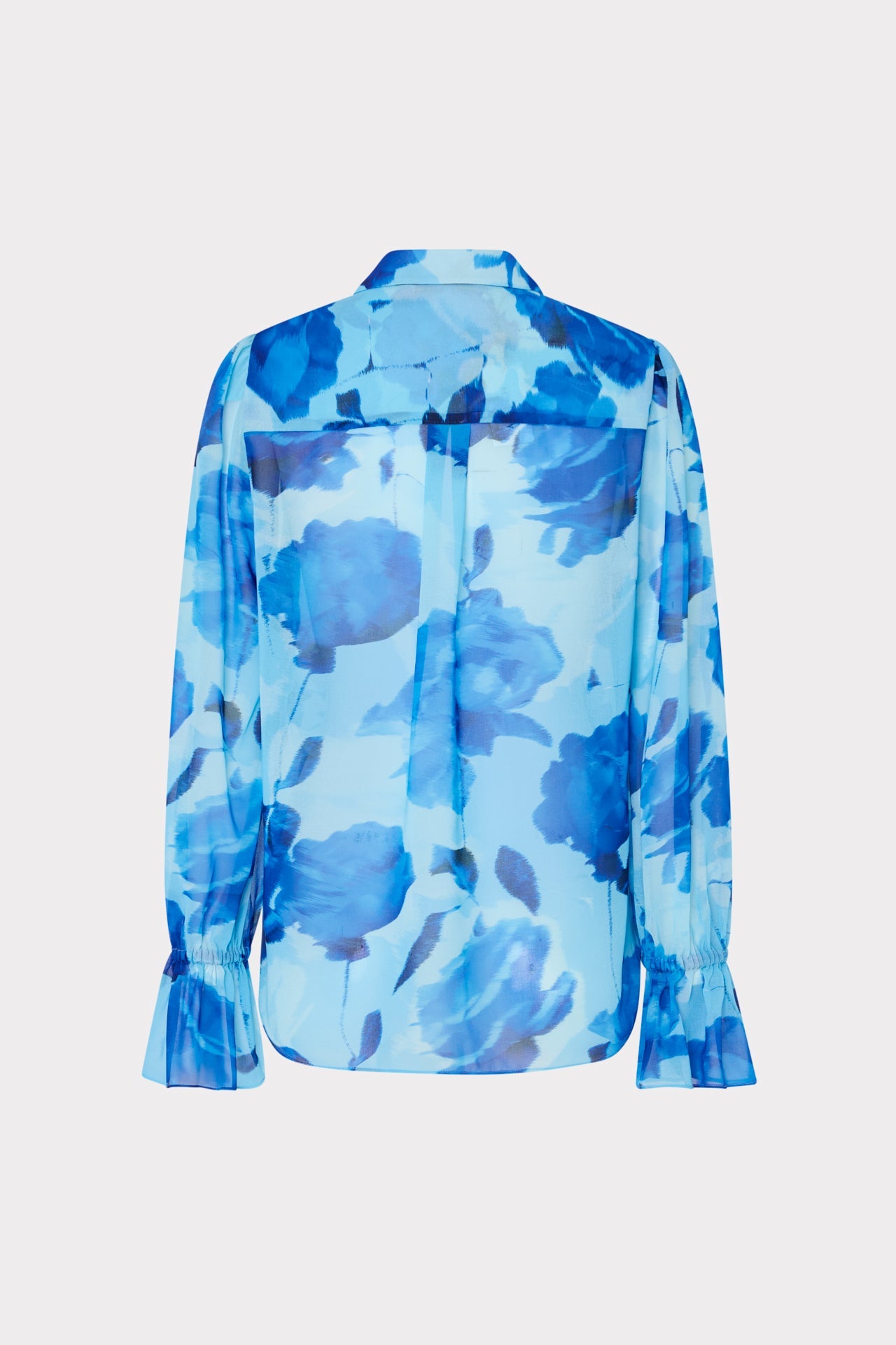 Lacey Blurred Blossom Printed Blouse - Blue Multi