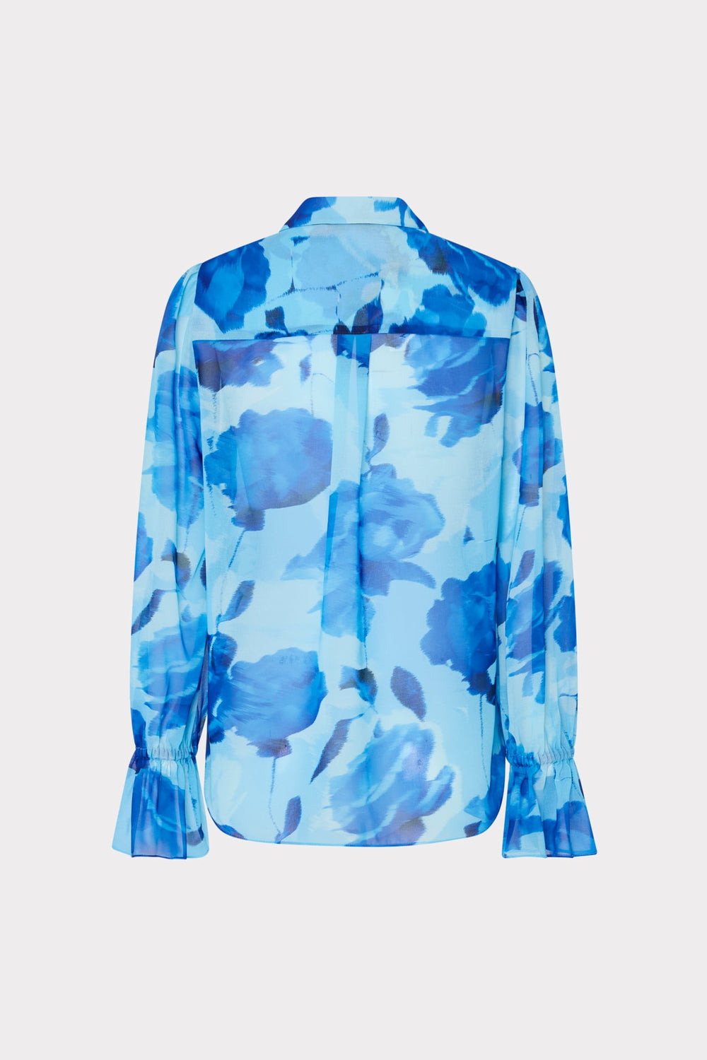 Lacey Blurred Blossom Printed Blouse - Blue Multi