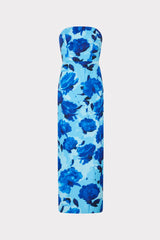 Orion Blurred Blossom Jacquard Dress - Blue Multi