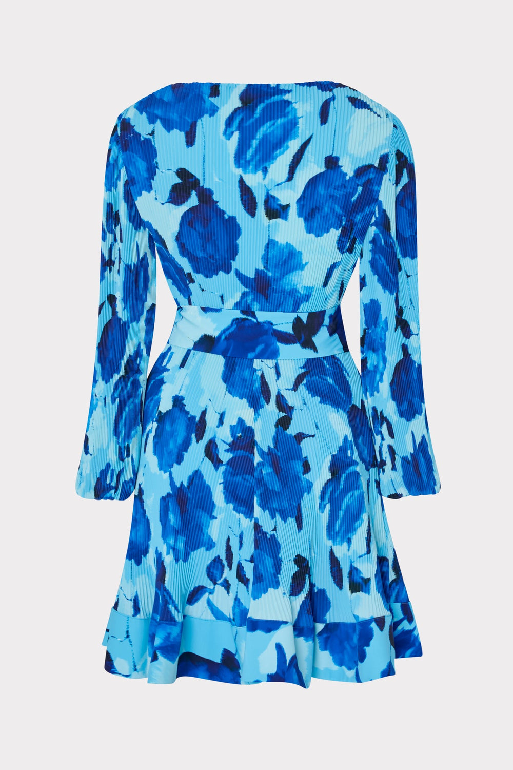 Liv Blurred Blossom Pleated Dress - Blue Multi