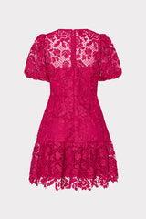 Yasmin Rose Mosaic Mini Dress - Raspberry